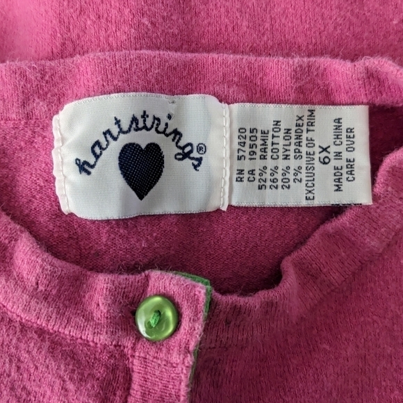 Hartstrings Pink Whale Sweater Cardigan 6x - Picture 6 of 7